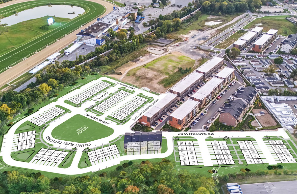 aerial view of the community with homesite numbers