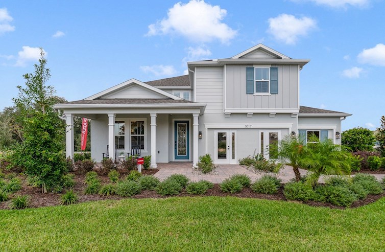 front exterior of home with four pillars