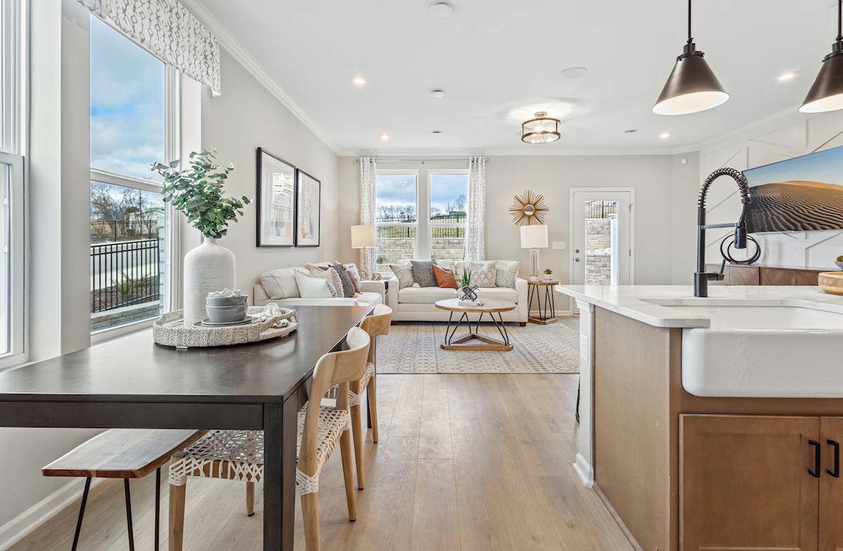 breakfast table between great room and kitchen