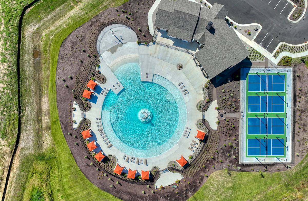 aerial view of the community pool