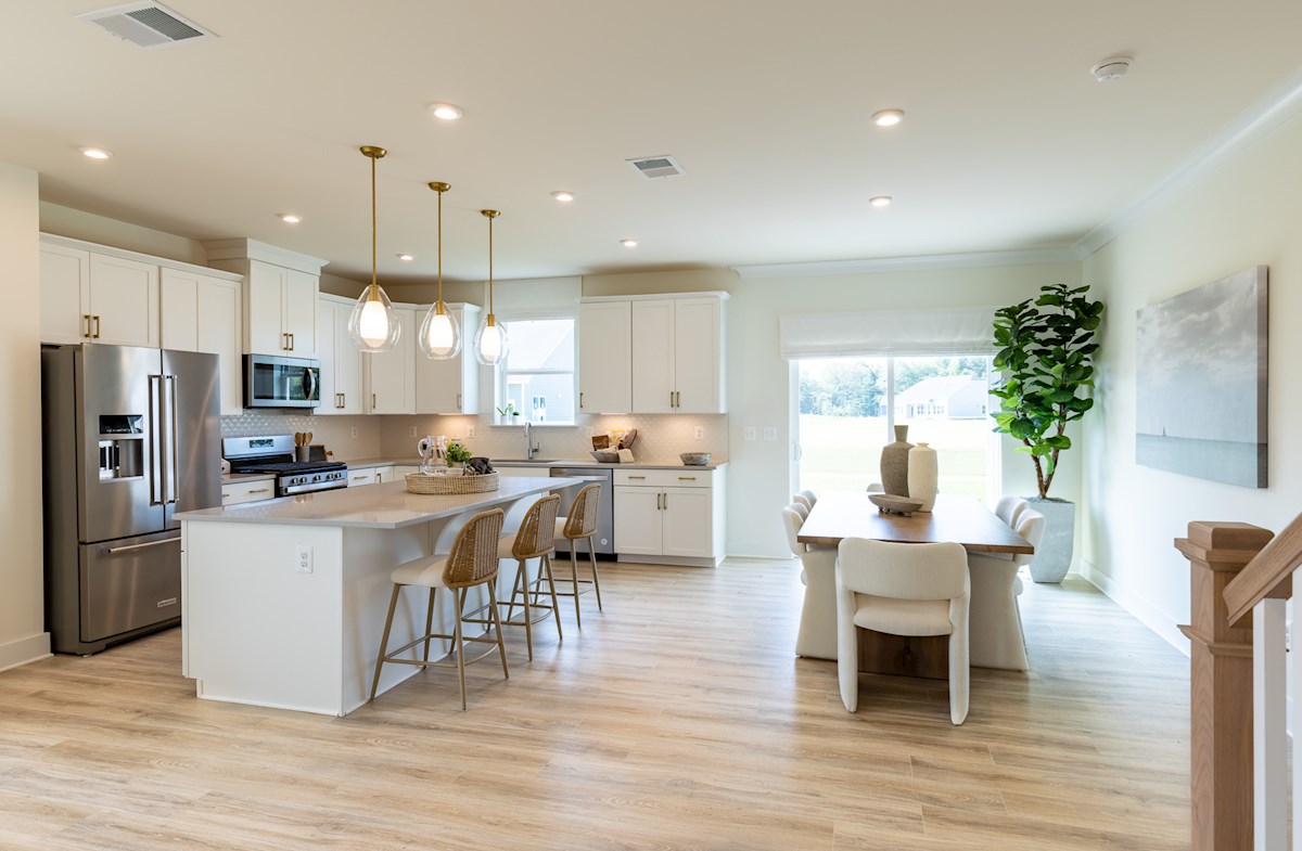 kitchen with natural wood colored floors