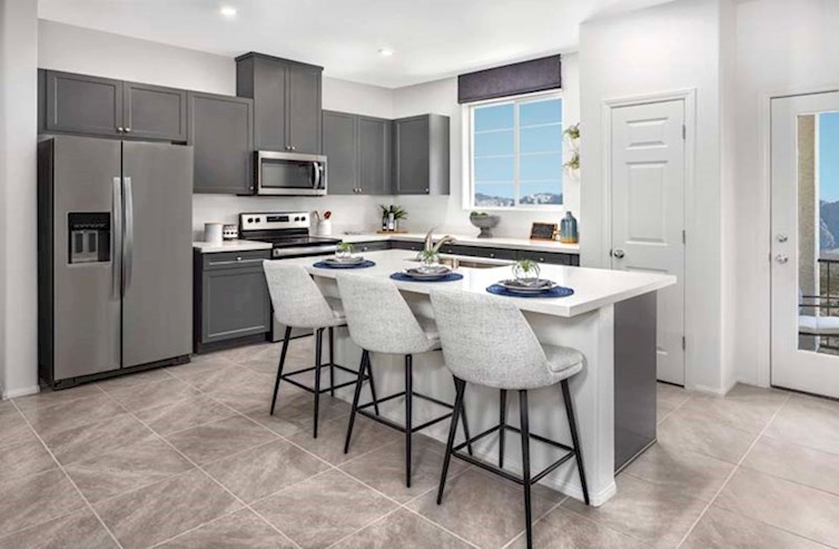 Griffin quick move-in kitchen with stainless appliances & dark cabinets