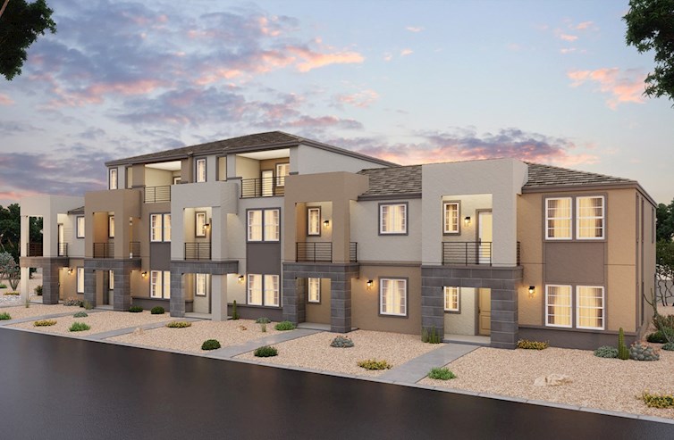 two and three-story townhomes 