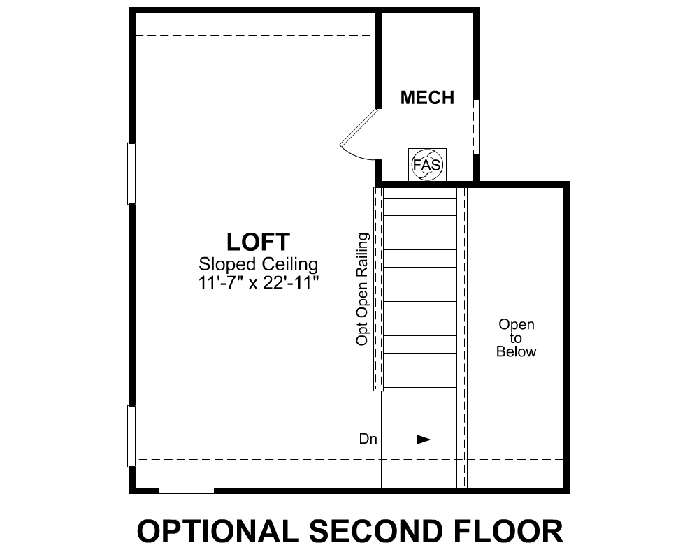 Main floor plan for Optional 2nd Floor