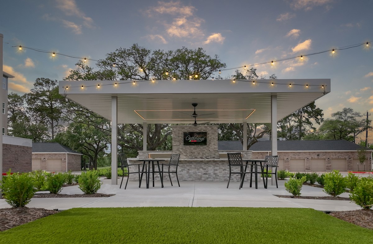 grilling pavilion with table and chairs 