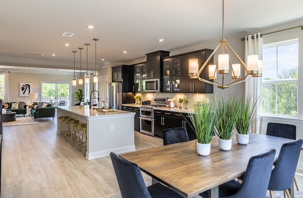 dining area with a large table and chairs