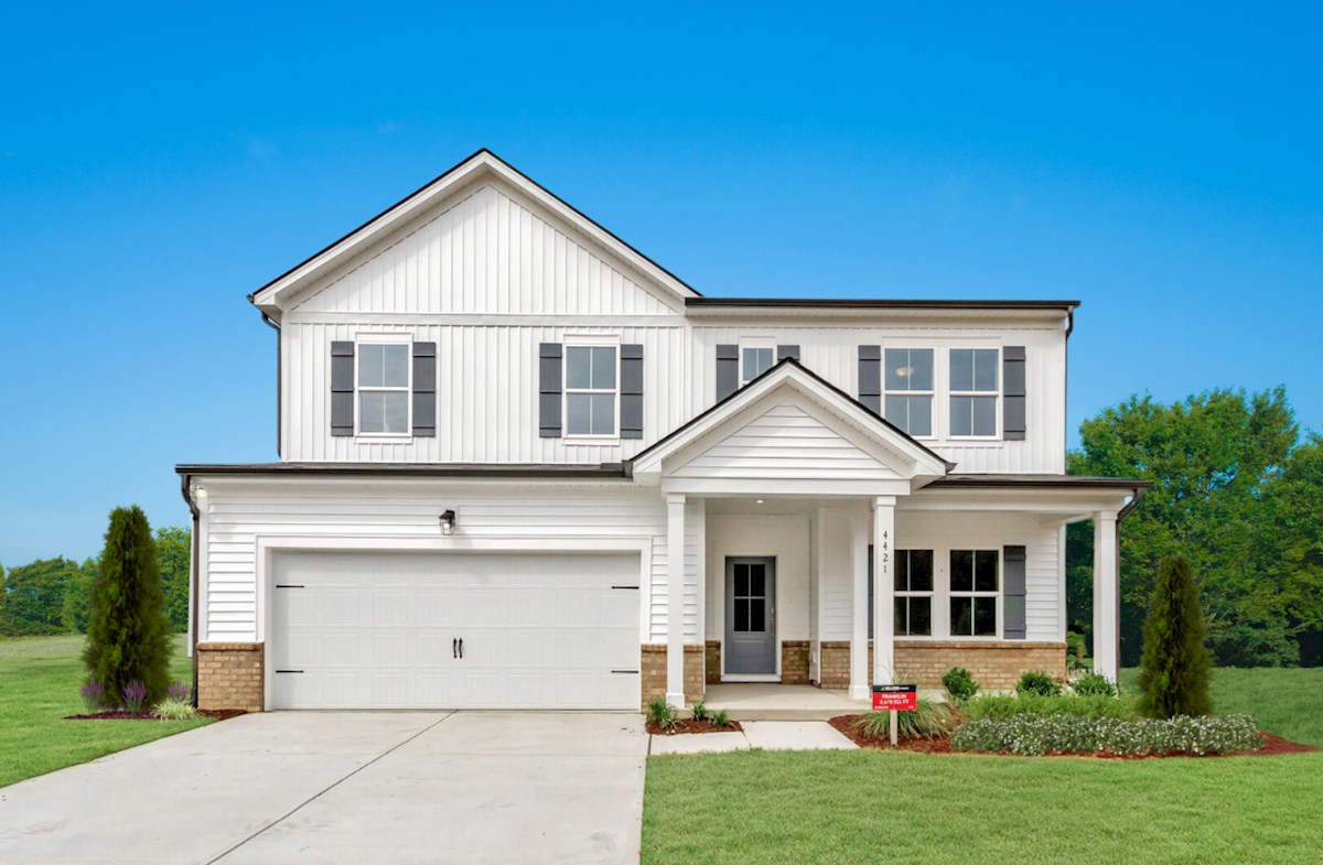 two-story single-family home with covered porch