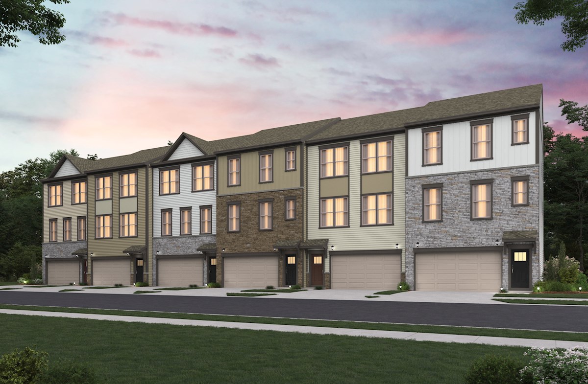 3-story townhomes with 1-car garages