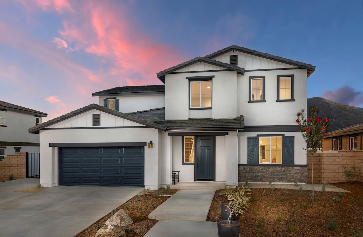 exterior of two-story home with neutral paint