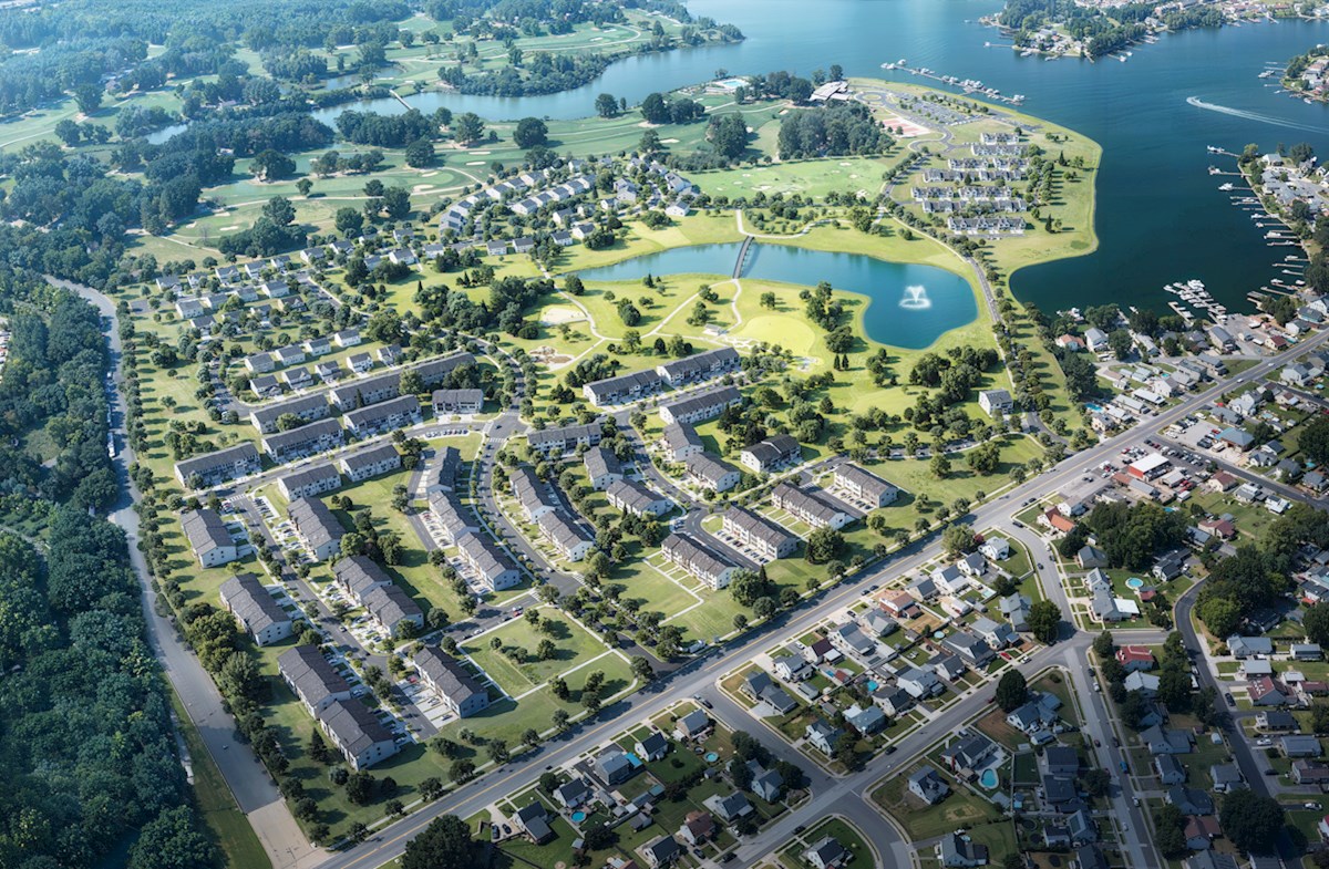 rendering of an aerial view of the community