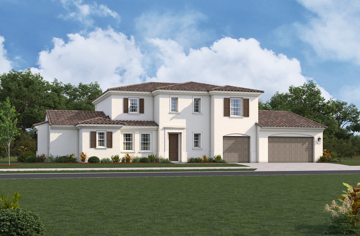 rendered image of exterior of two story home