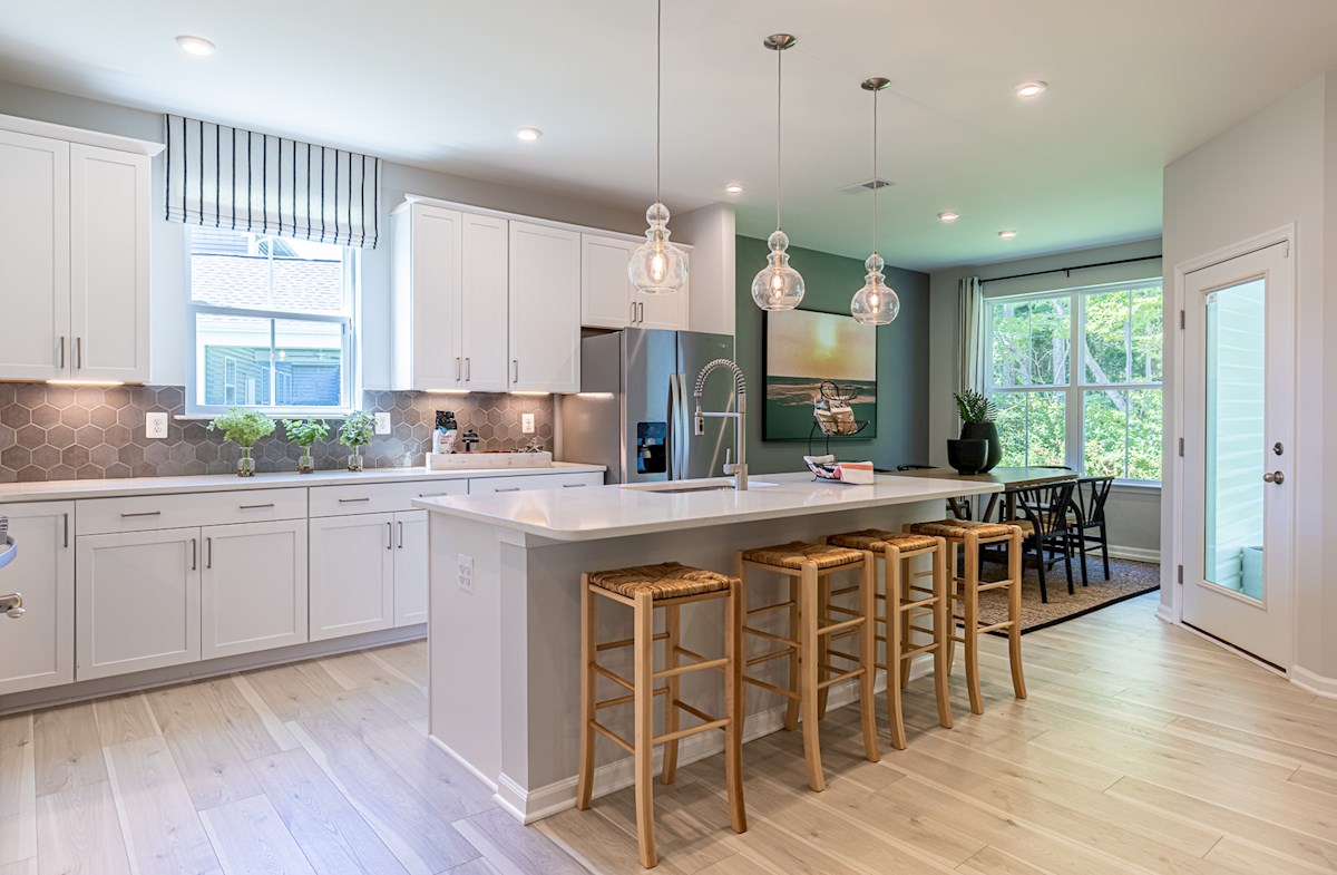 kitchen with a center island and breakfast area