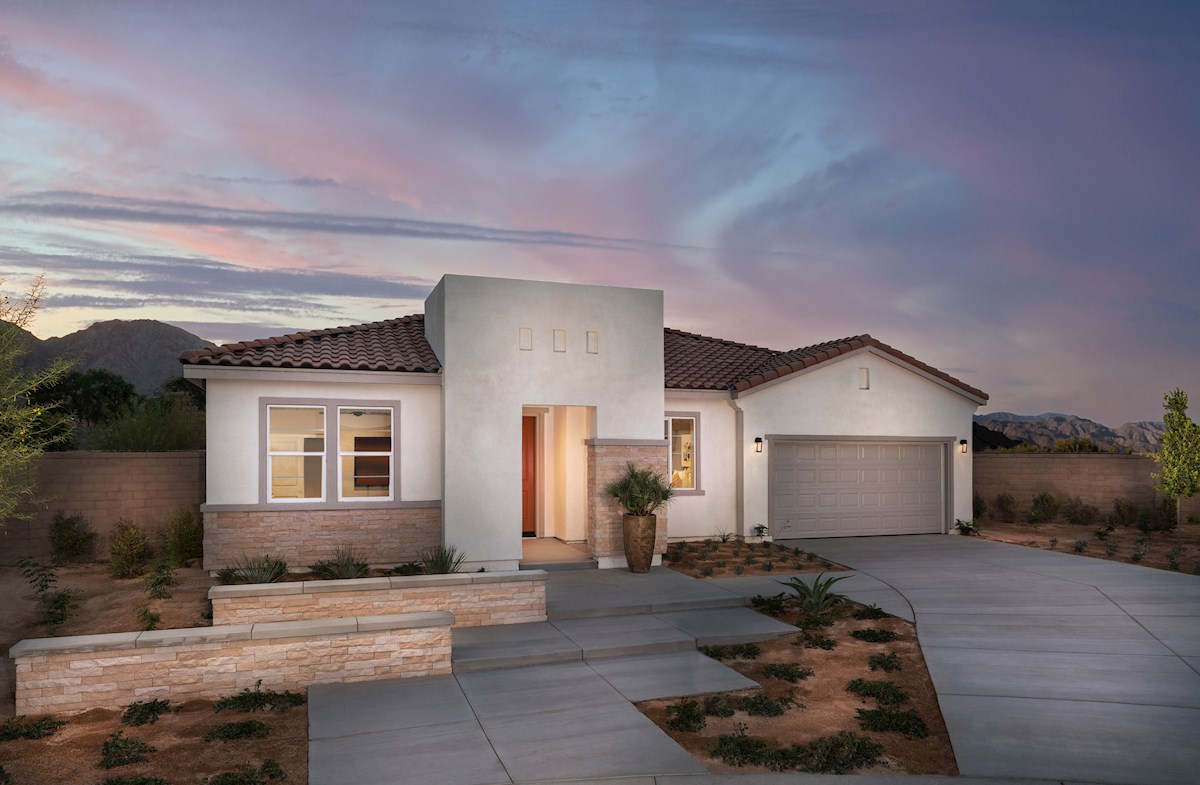 single-story house with stonework details