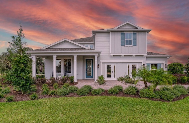 front exterior of home with four pillars