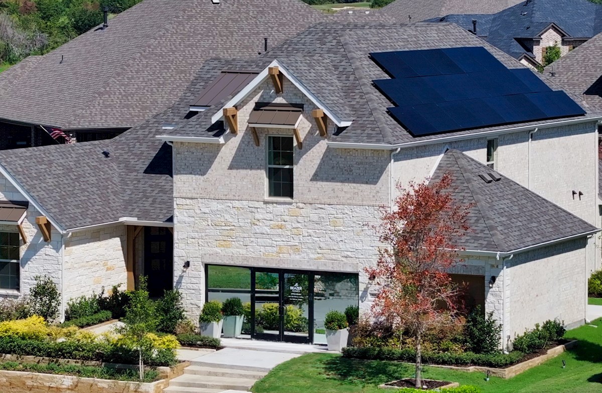 model home with standard solar panels