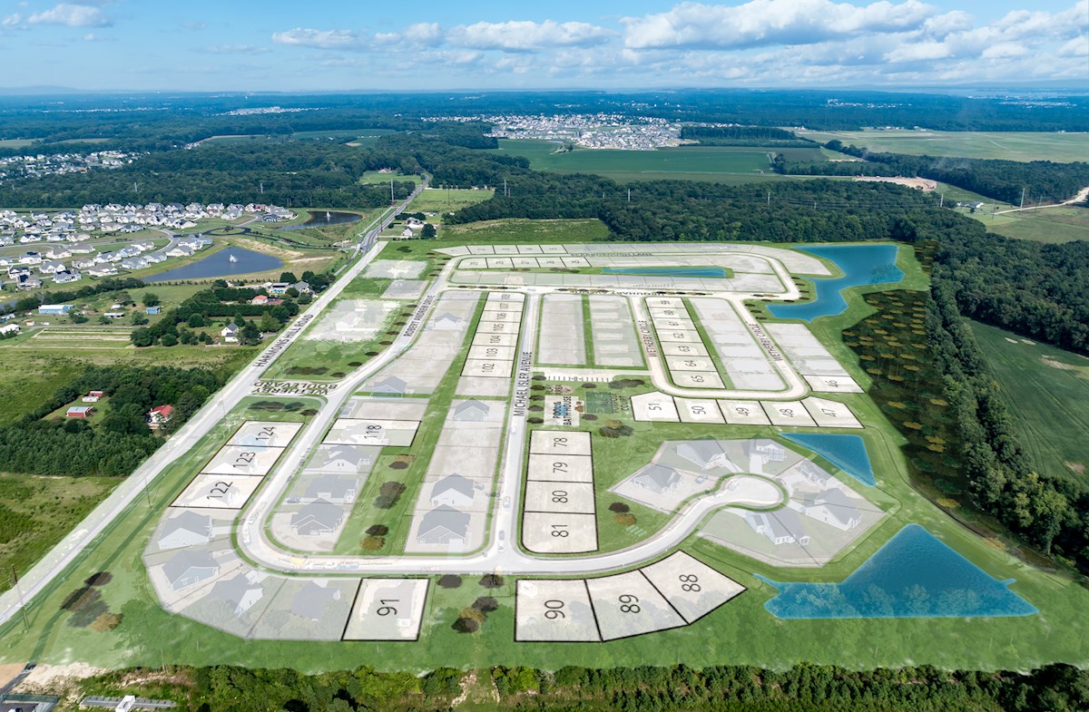 aerial view of the sitemap with lot lines