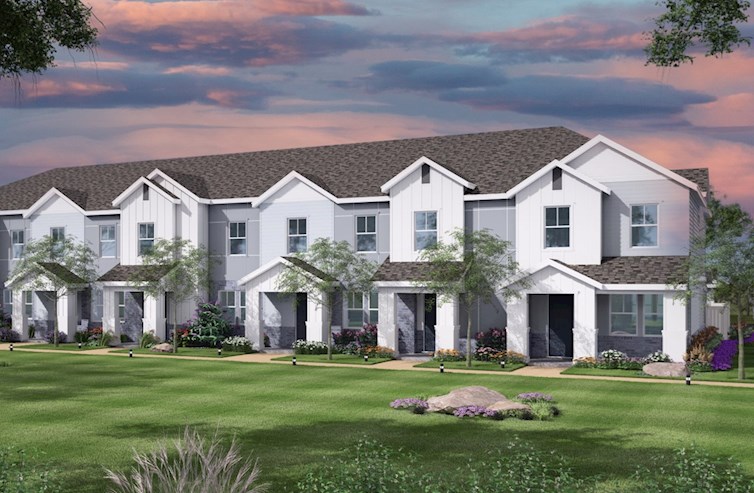 rendering of six unit townhome building