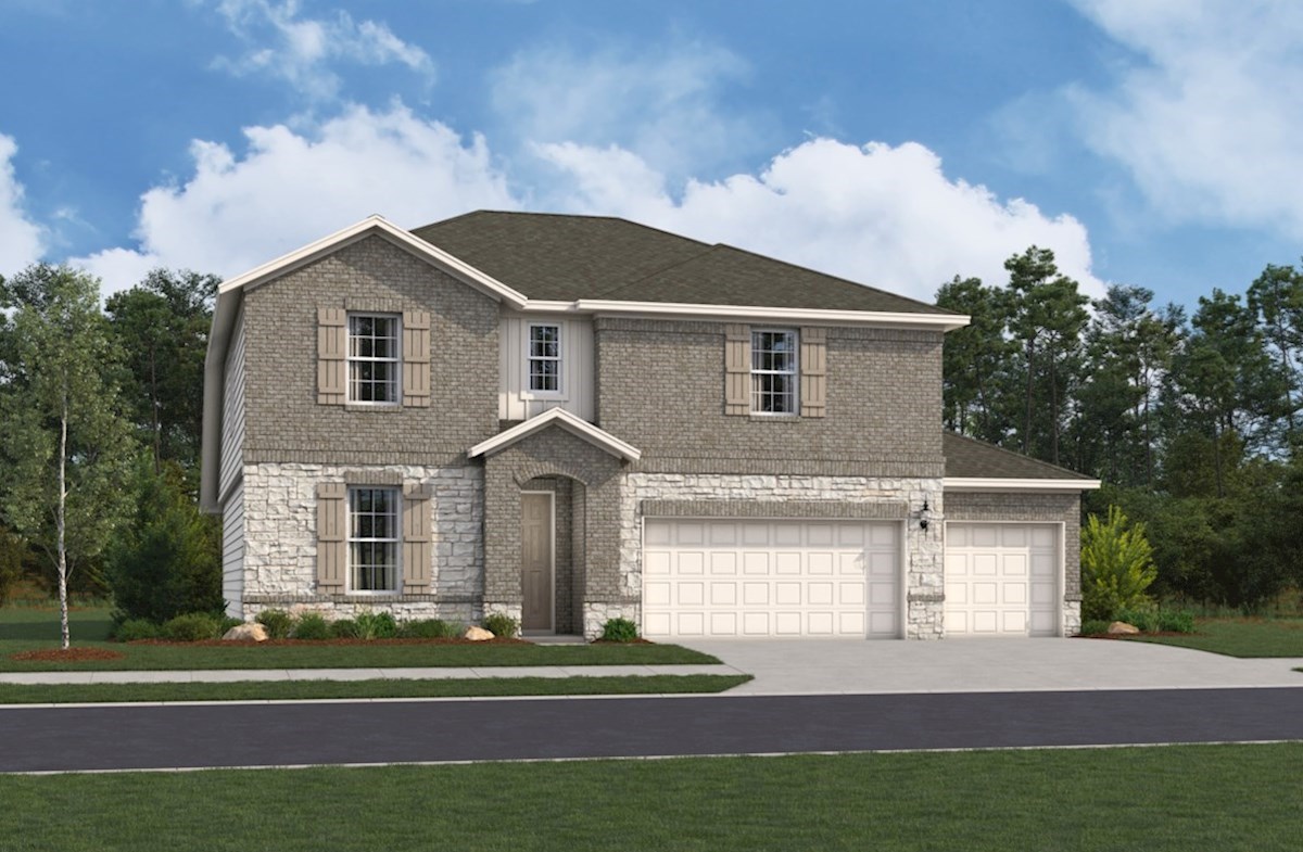  2-story exterior with 3-car garage 