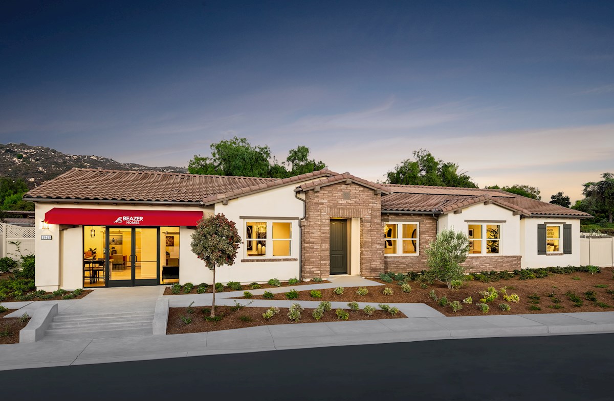 exterior of single-story home with neutral paint