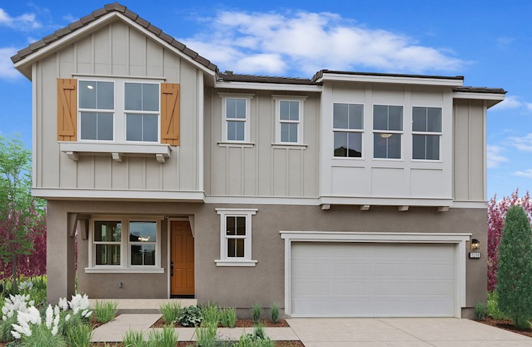 two-story home with neutral exterior