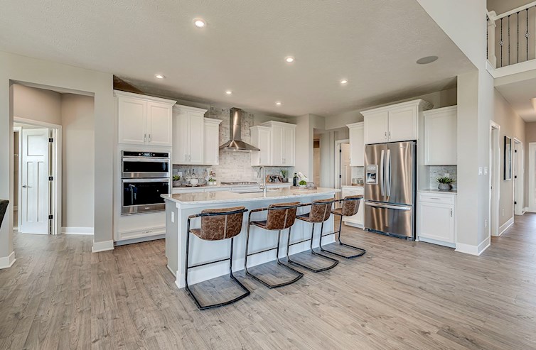 open concept kitchen with spacious island 